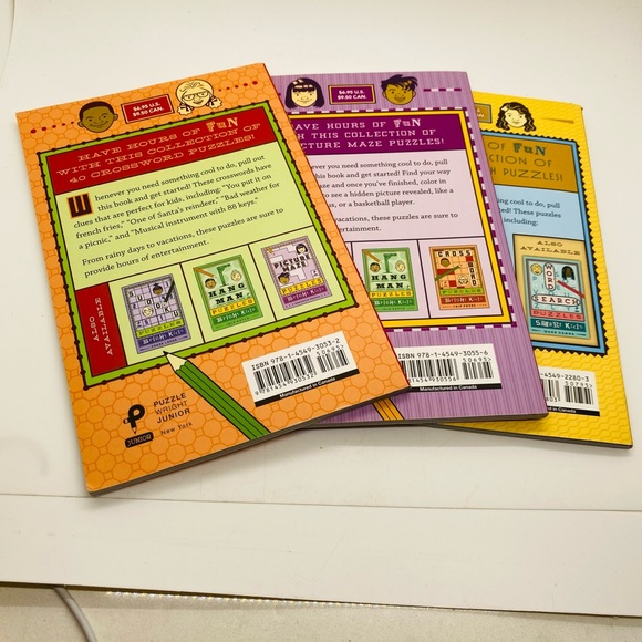 NWT Clever Kids 3 book set: Word Search, Picture Maze, Crossword Puzzle - Picture 3 of 6